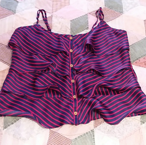 Spaghetti strap striped blouse - Picture 1 of 4